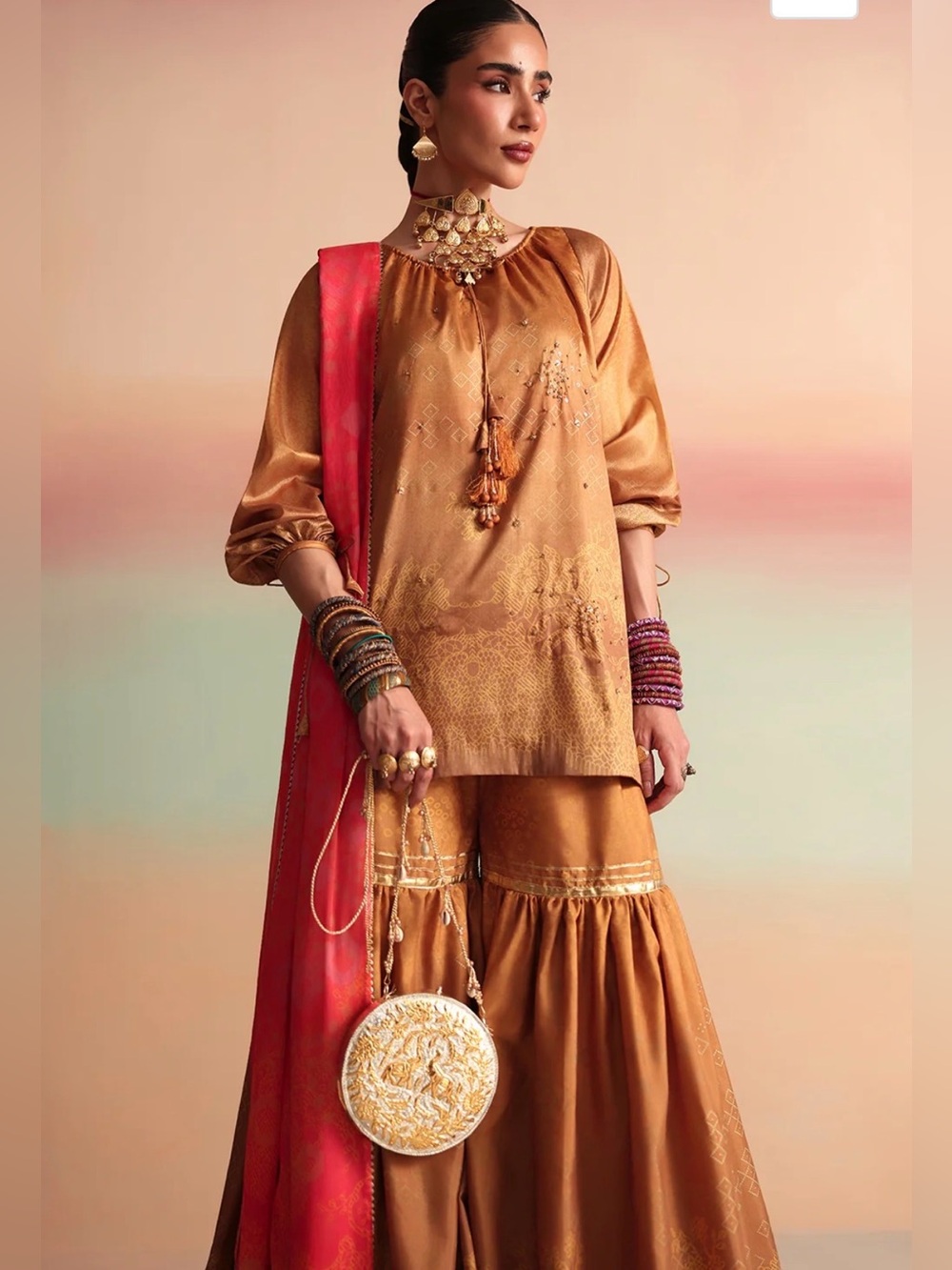 Saira Rizwan silk gharara set